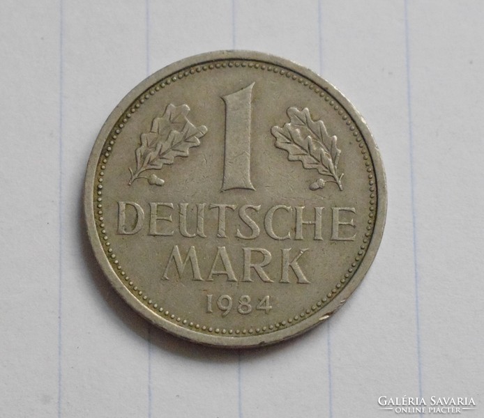 Germany 1 mark, 1984 d, money, coin
