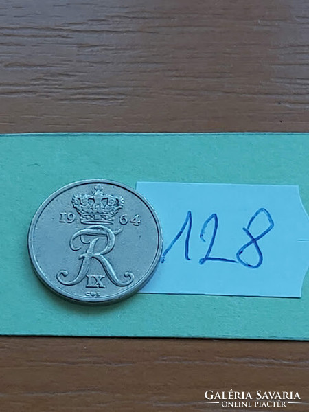 Denmark 10 öre 1964 copper-nickel, ix. King Frederick 128