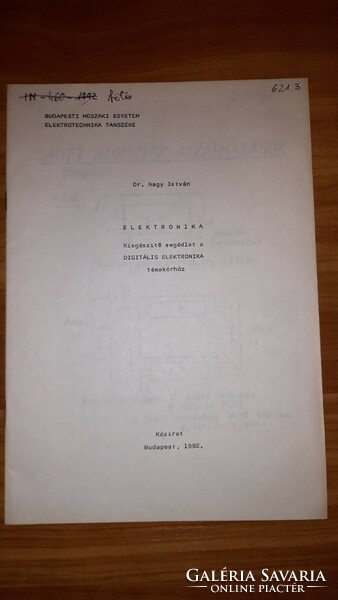 Bme publication - department of electrical engineering, help, digital electronics 1992