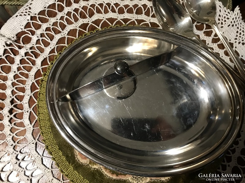 Antique rarity silver plated mappin & webb sheffield divisible serving bowl with serving spoon