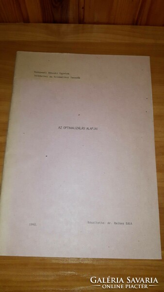 Bme publication - telecommunications telematics department, the basics of optimization 1992