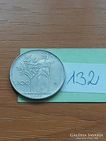 Italy 100 lira 1965, goddess Minerva, stainless steel 132