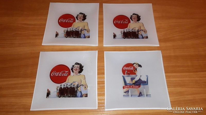 Vintage mintás Coca-Cola üveg tál, kínáló, asztalközép 15x15cm