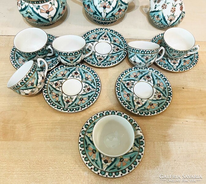Zsolnay Persian mocha set for 6 people