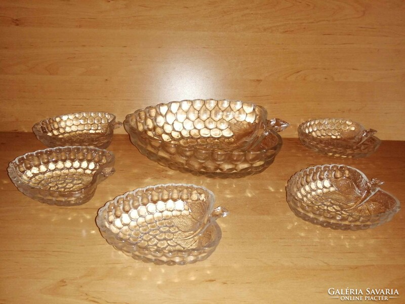 Old raspberry-shaped compote serving set 1+5 pcs (29/d)