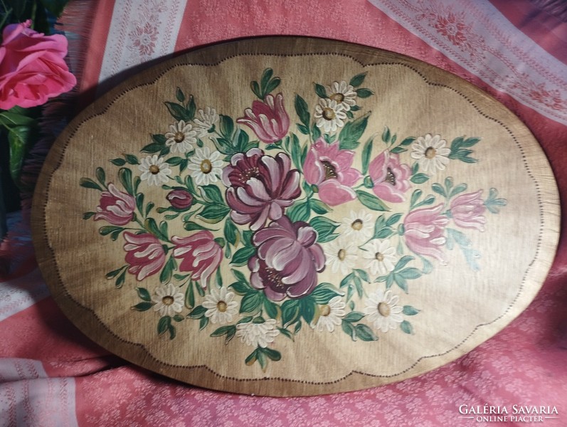 Beautiful, hand-painted wood, wall ornament, decoration