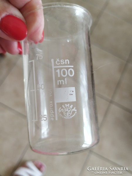 Cseszlovák üveg 100 ml, mérőeszköz, lombik,3 db eladó!