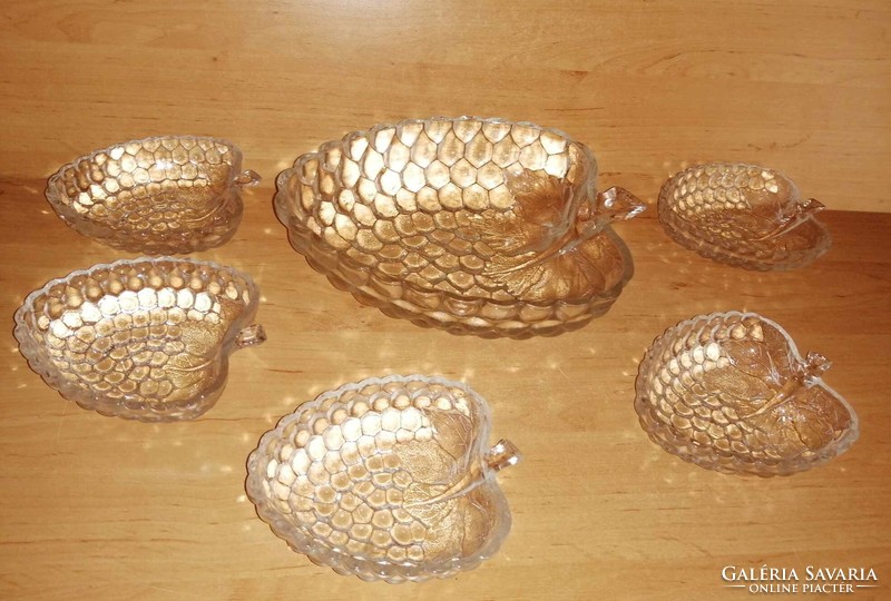Old raspberry-shaped compote serving set 1+5 pcs (29/d)