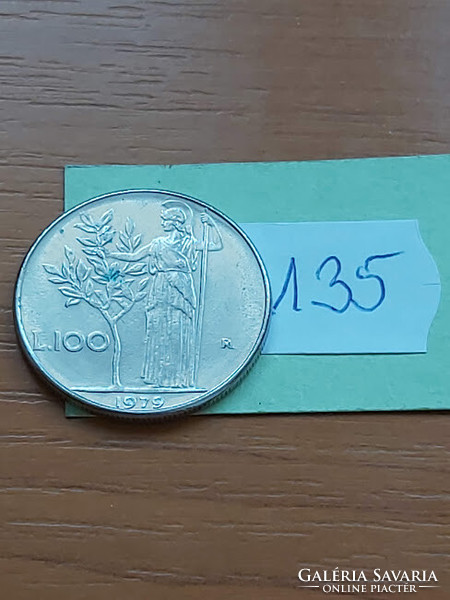 Italy 100 lira 1979, goddess Minerva, stainless steel 135