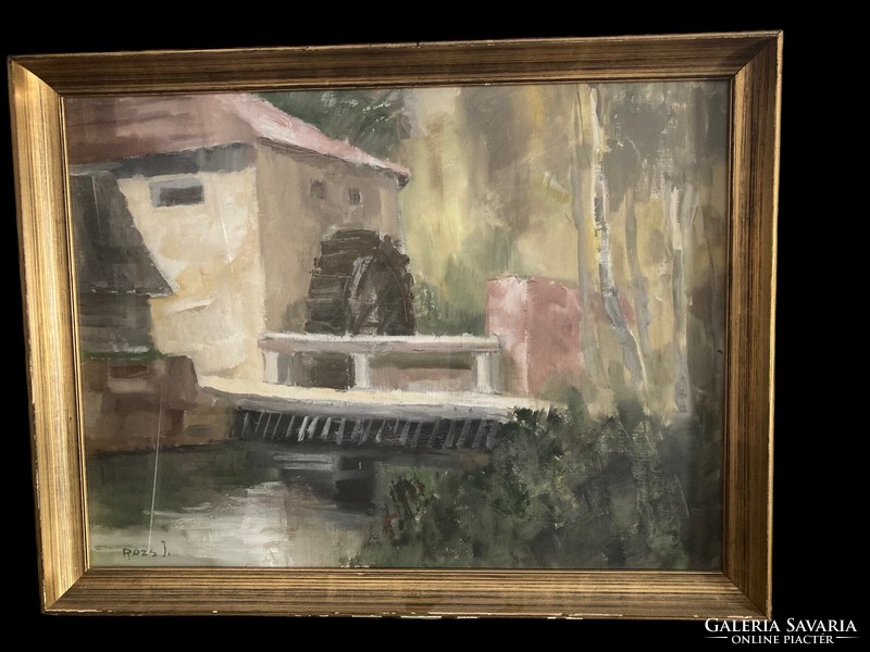 János Rozz oil painting Tapolca water mill