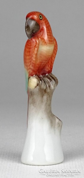 1N734 Régi Herendi mini porcelán papagáj figura 7 cm