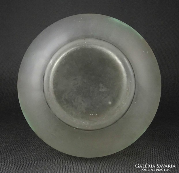 1N737 Antik opálüveg kézi festett fújt üveg váza 27.5 cm