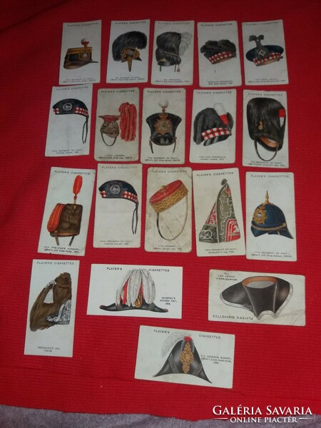 Antique 1930 collectible players navy cut cigarette advertising cards military caps helmets in one 14