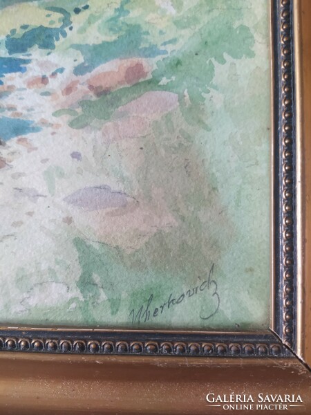 Uherkovich -stream bank, in original glazed frame, signed, flawless, 44 x 32 cm