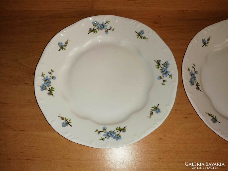 Zsolnay porcelán kék barackvirág mintás lapostányér párban (2p)