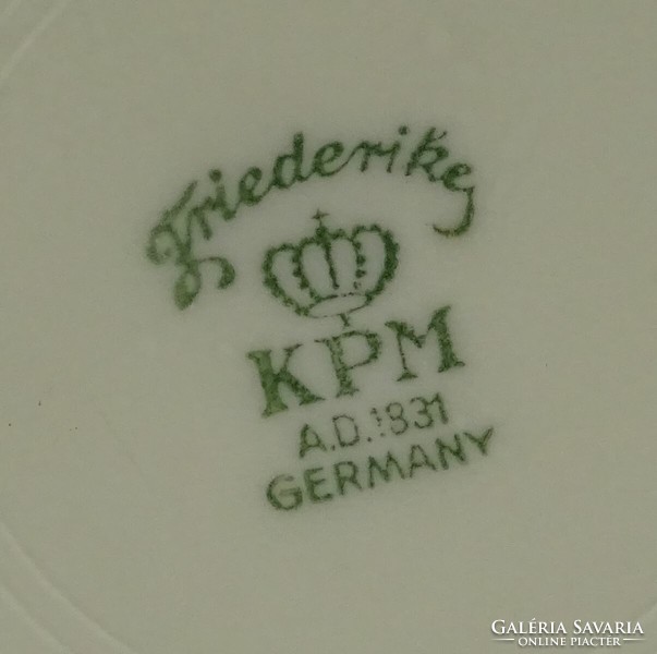1N739 Régi német KPM Friederika porcelán süteményeskészlet