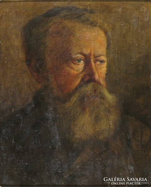 Hungarian painter around 1900: portrait of a bearded man