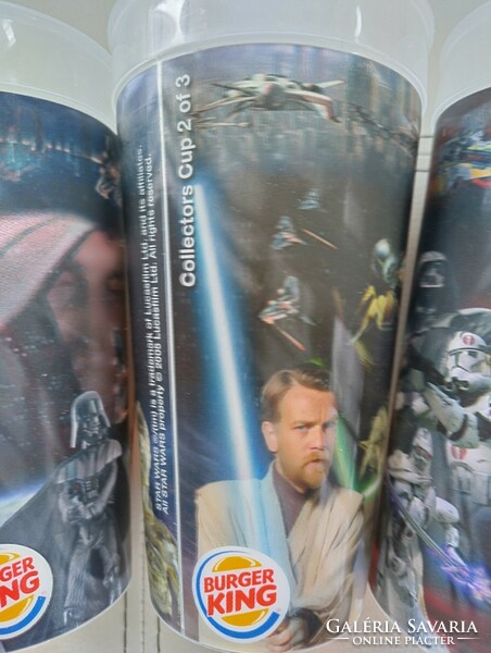 Star wars 3d plastic cup complete collection 3 pieces 2005 limited edition