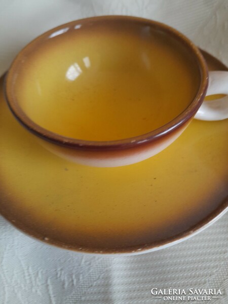Gránit  nosztalgia  sárga barna kávés csésze