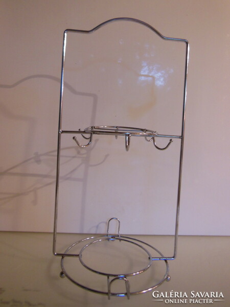 Stand - 38 x 19 cm - stainless steel - glass - plate - holder - German - good condition