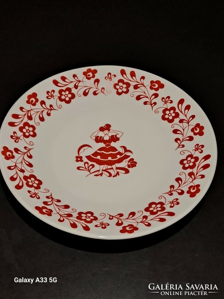 Zsolnay népi motívumos fali tányér 24.5 cm