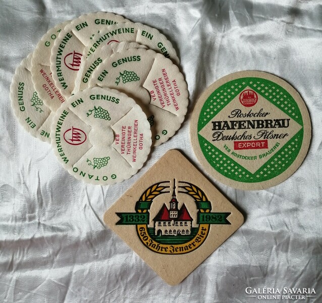 Coasters, paper, 15 pcs, retro German