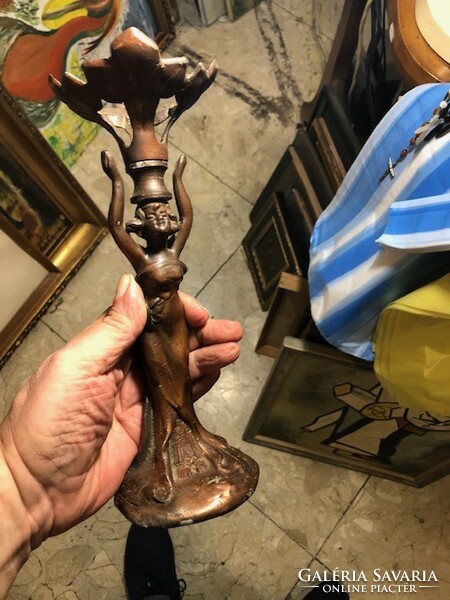 Art deco style, copper alloy statue, holder, height 22 cm
