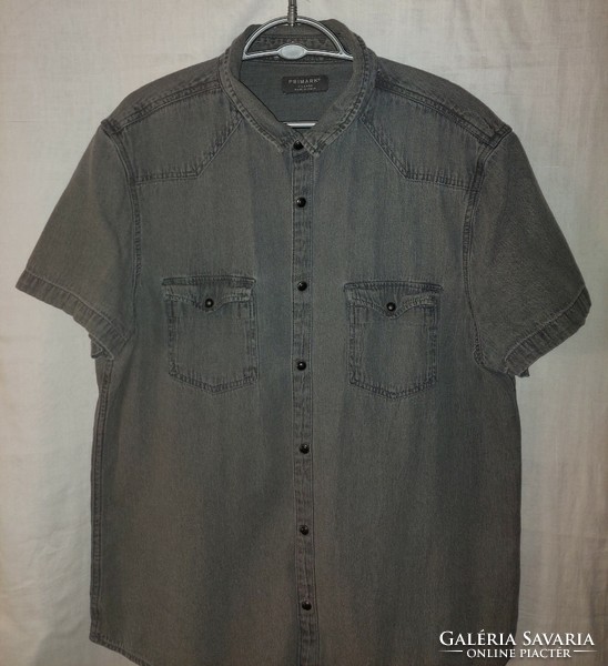 Primark Men's Gray Denim Shirt (XL)