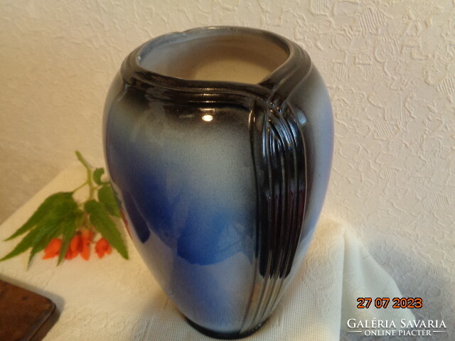 Kék porcelán váza  25 cm jelzett