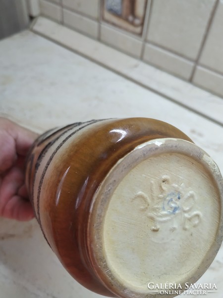 Retro, marked, ugly ceramic vase for sale! 19 Cm