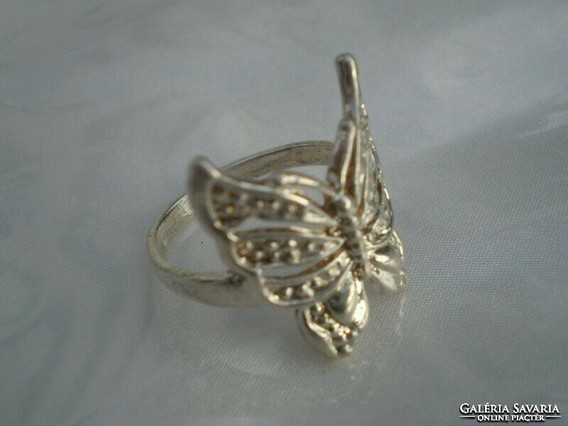 LEÁRAZVA! Pillangós  ezüstözött gyűrű