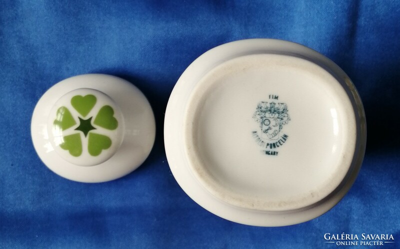 Alföldi porcelain spice holder, green hearts, paprika