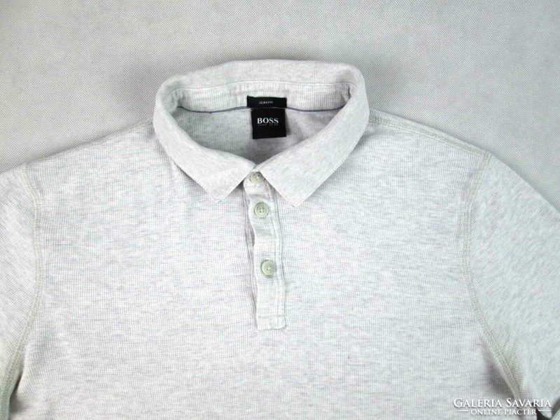 Original hugo boss (m / l) elegant men's elastic long-sleeved t-shirt top