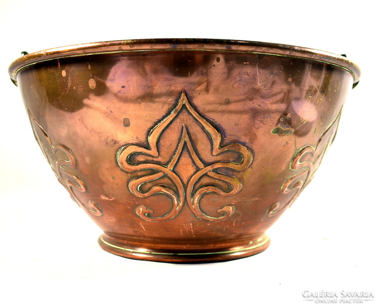 Beautiful antique red copper larger size caspo or bowl