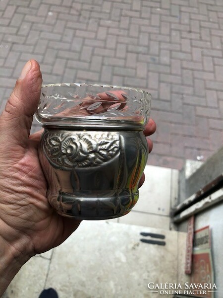 Alpakka with original glass insert, sauced, 10 cm thick.