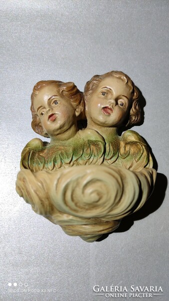 Vintage angyalkás szenteltvíztartó nehéz plasztik vagy gumi