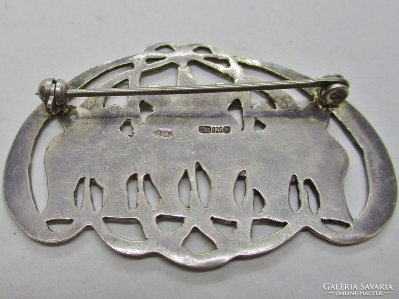 Beautiful old silver brooch with elephant