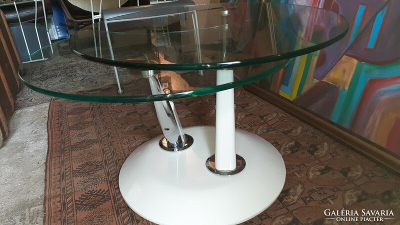 Vintage space style metal-glass mobile cafe - smoking table