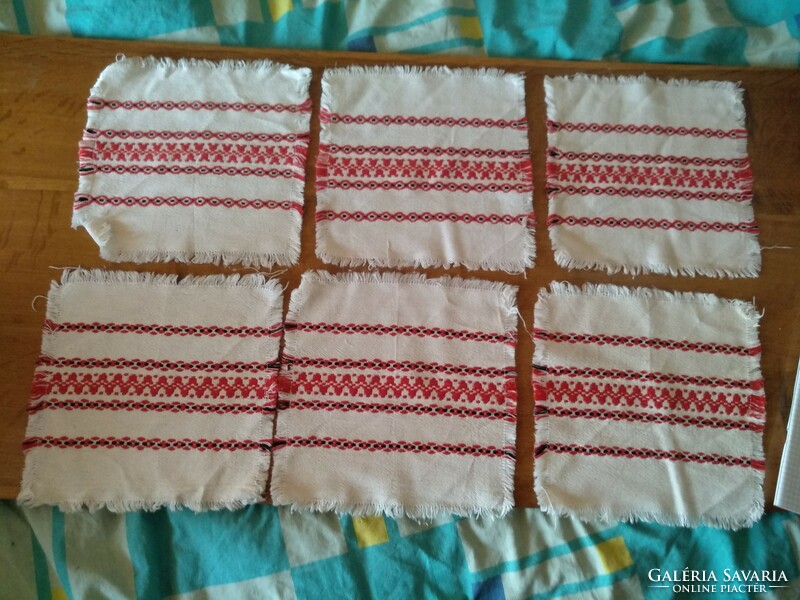6 woven napkins, 22x22 cm, negotiable