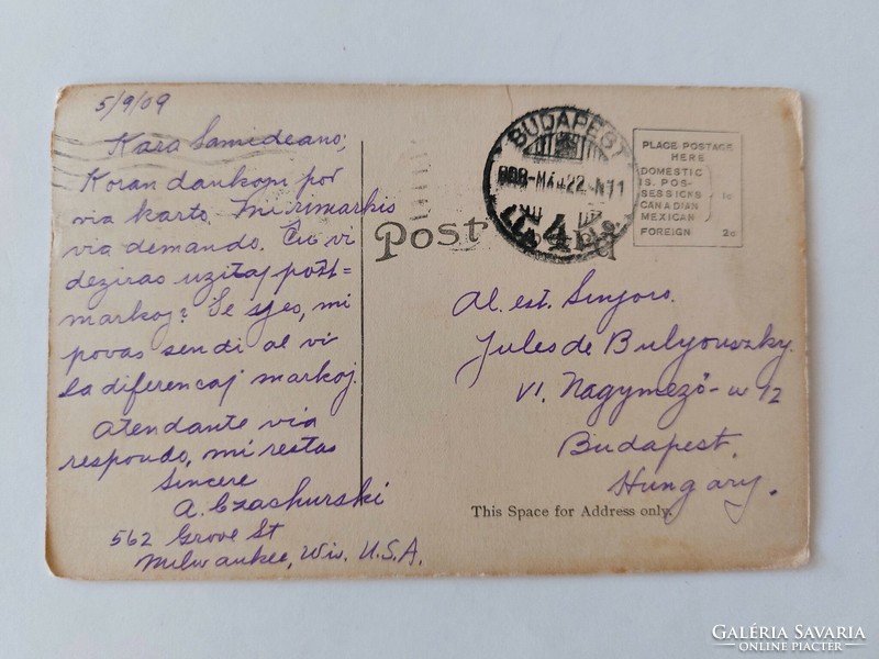 Régi képeslap Milwaukee Wisconsin 1909 fotó levelezőlap