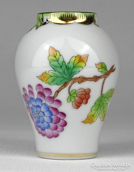 1N764 Herend violet vase with old Victoria pattern 6.3 Cm