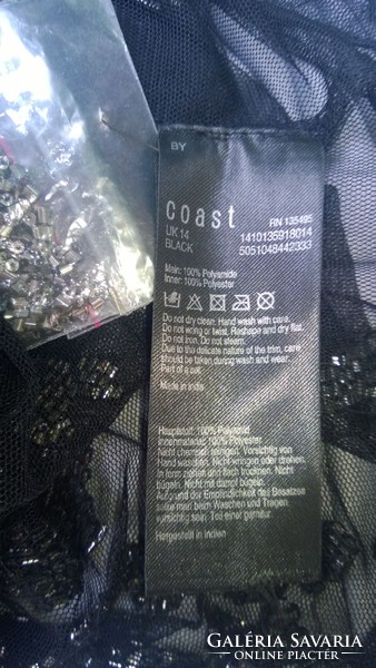 Új, márkás-kedvező ár !Coast 2 részes csillogó alkalmi felső,női blúz fekete, toppal új, UK 14