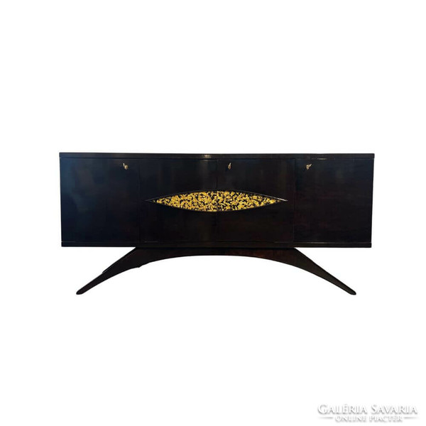 Sideboard with gold inlay, navette pattern - b418