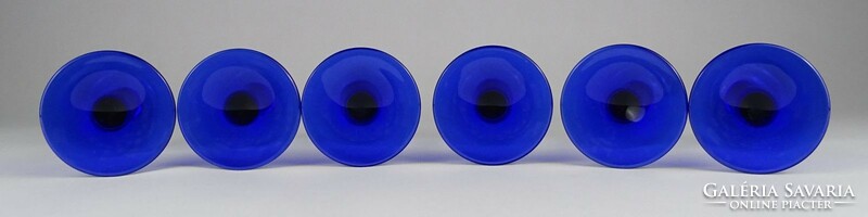 1N626 Hibátlan kék talpas pezsgős pohár készlet 6 darab