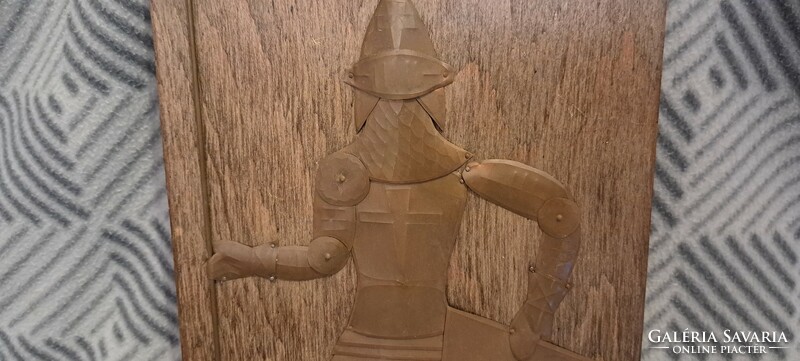 Réz lovag, középkori katona falidísz (M4055)