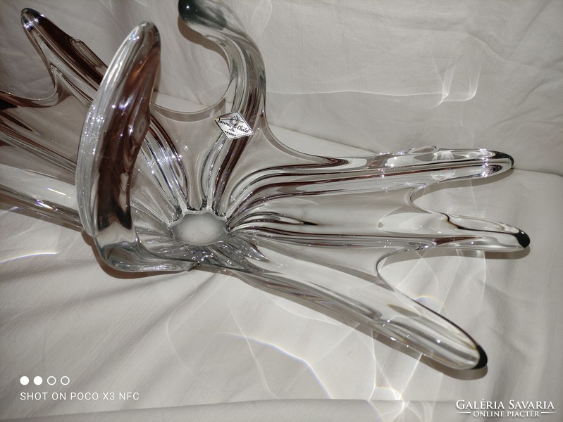 ART de Vannes le Chatel FRANCE kristály üveg kínáló asztaldísz jelzett eredeti 1960 - as évek