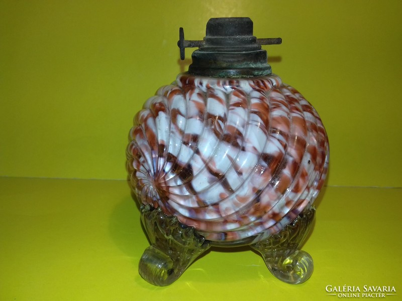 Antik üveg olaj lámpás alja gyűjtői ritkaság