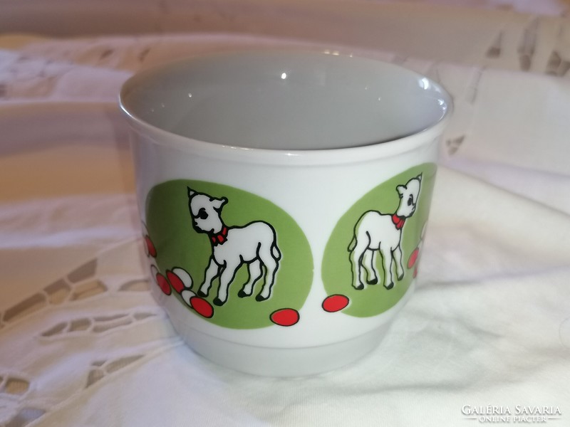 Zsolnay rare Easter cup and mug with lamb stew