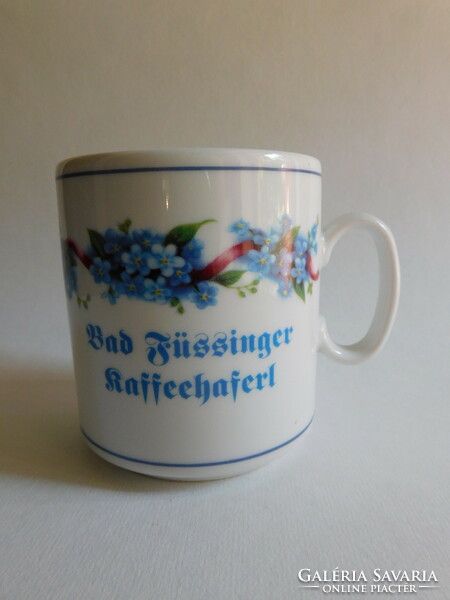 Old mug with forget-me-not pattern - souvenir from Bad Füssinger