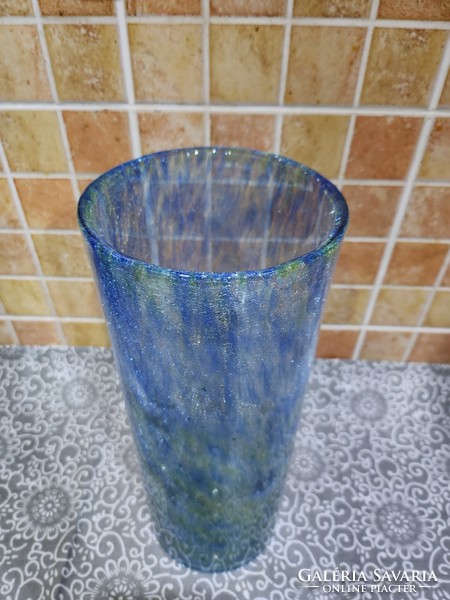 Karcagi Fátyolüveg Különleges Henger Váza